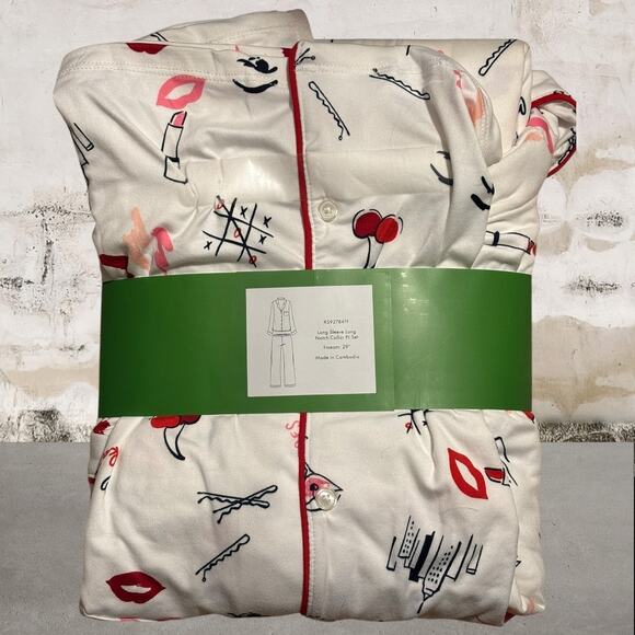 Kate Spade NWT With Love Long PJ Set Pajamas Size XL - Picture 3 of 4